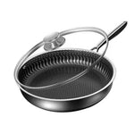 Stainless Steel Frying Pan Non-Stick Cooking Frypan Cookware 30Cm Without Lid