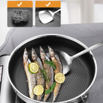 Stainless Steel Frying Pan Non-Stick Cooking Frypan Cookware 30Cm Without Lid