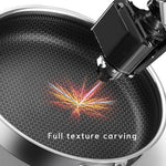 Stainless Steel Frying Pan Non-Stick Cooking Frypan Cookware 30Cm Without Lid