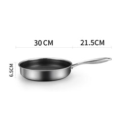 304 Stainless Steel Frying Pan Non-Stick Cooking Frypan Cookware 30Cm Without Lid