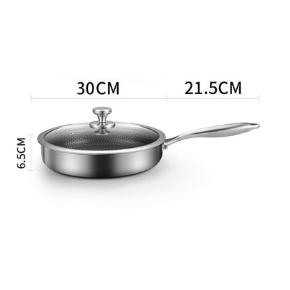 304 Stainless Steel Frying Pan Non-Stick Cooking Frypan Cookware 30Cm Without Lid