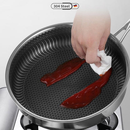 316 Stainless Steel Frying Pan Non-Stick Cooking Cookware 32Cm Without Lid