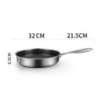 Stainless Steel Frying Pan Non-Stick Cooking Cookware 32Cm Single Sided Without Lid