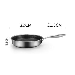 Stainless Steel Frying Pan Non-Stick Cooking Cookware 32Cm Single Sided Without Lid