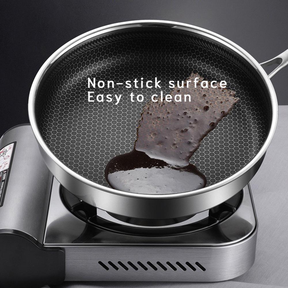 Stainless Steel Frying Pan Non-Stick Cooking Cookware 32Cm Single Sided Without Lid