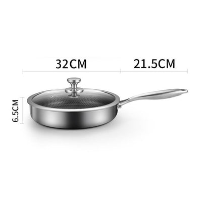 Stainless Steel Frying Pan Non-Stick Cooking Cookware 32Cm Single Sided Without Lid