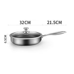 Stainless Steel Frying Pan Non-Stick Cooking Cookware 32Cm Single Sided Without Lid