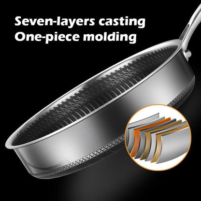 Stainless Steel Frying Pan Non-Stick Cooking Frypan 32Cm Honeycomb Double Sided
