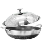 34Cm Stainless Steel Double Ear Non-Stick Stir Fry Cooking With Lid Double Sided
