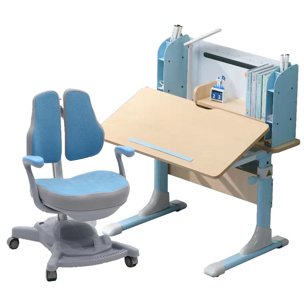 Height Adjustable Children Kids Ergonomic Study Desk Chair Set 80Cm Blue Au - 86×69×15cm