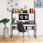 Computer Table Desk Book Storage Student Study Home Office Rustic Brown