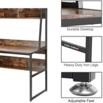 Computer Table Desk Book Storage Student Study Home Office Rustic Brown