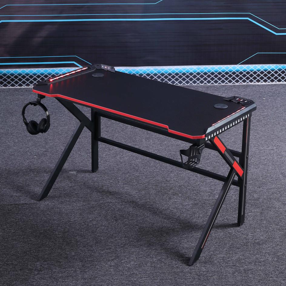 Gaming Desk Desktop Pc Computer Desks Table Office Laptop K-Shaped Legs Black