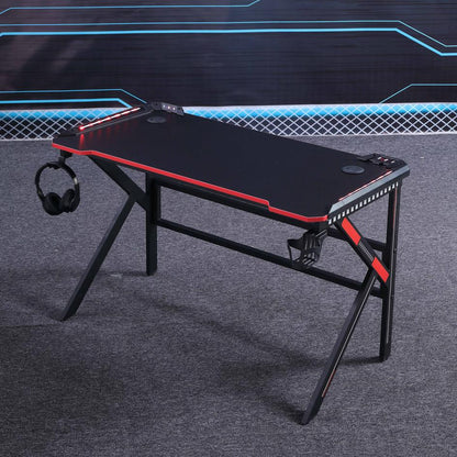 Gaming Desk Desktop Pc Computer Desks Table Office Laptop K-Shaped Legs Black