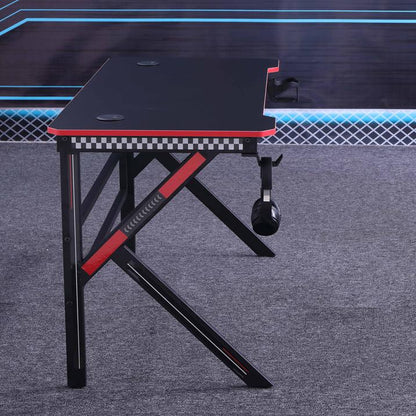 Gaming Desk Desktop Pc Computer Desks Table Office Laptop K-Shaped Legs Black