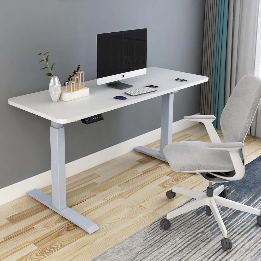 160Cm Standing Desk Height Adjustable Sit Stand Motorised White Dual