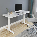 160Cm Standing Desk Height Adjustable Sit Stand Motorised White Dual