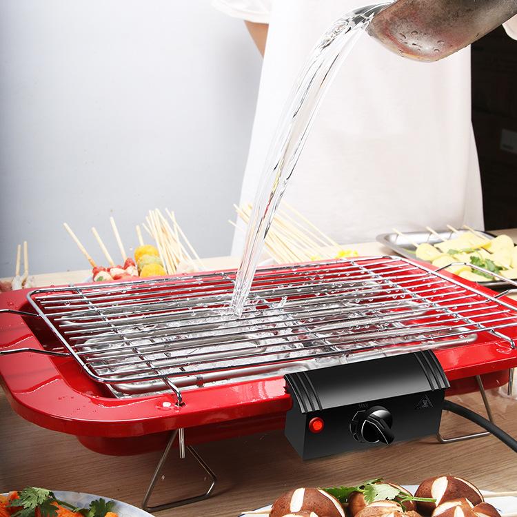 Portable Electric Bbq Grill Teppanyaki Smokeless Barbeque Pan Hot Plate Table Black