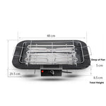 Portable Electric Bbq Grill Teppanyaki Smokeless Barbeque Pan Hot Plate Table Black