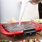 Portable Electric Bbq Grill Teppanyaki Smokeless Barbeque Pan Hot Plate Table Red