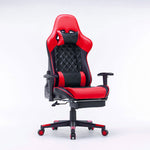 Gaming Chair Ergonomic Racing Chair Reclining Seat 3D Armrest Footrest Black White