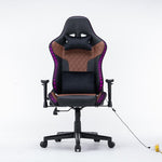 7 Rgb Lights Bluetooth Speaker Gaming Chair Ergonomic Racing Chair Black