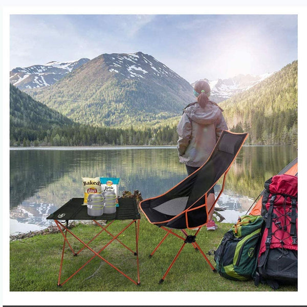  Camping Chair Folding High Back Backpacking Chair With Headrest
