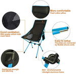 Camping Chair Folding High Back Backpacking Chair With Headrest