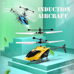 Mini Rc Infrared Induction Helicopter Aircraft Drone Flashing Light Toys Christmas Gift Yellow