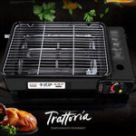 Portable Gas Stove Burner Butane Bbq Camping With Non Stick Plate Black Without Fish Pan And Lid