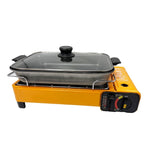 Portable Gas Stove Burner Butane Bbq Camping With Non Stick Plate Black Without Fish Pan And Lid