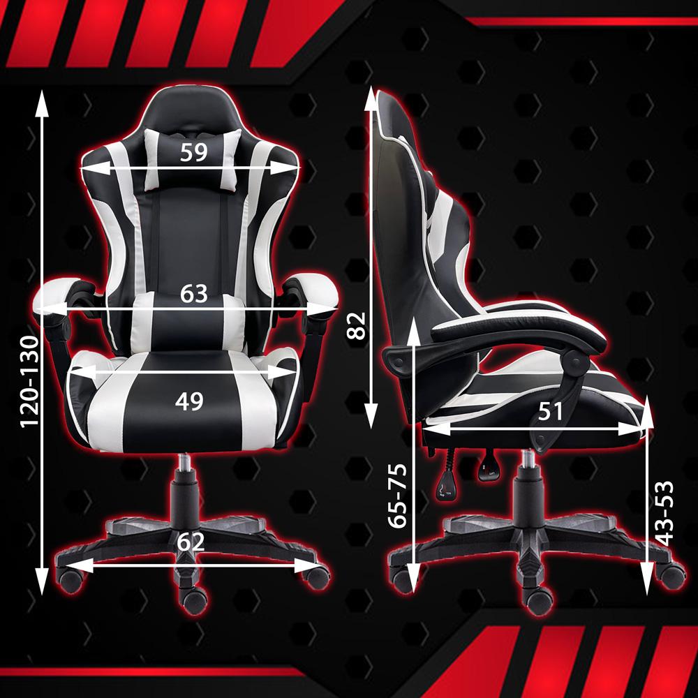Gaming Chair Office Computer Seating Racing Pu Executive Racer Recliner Large Black