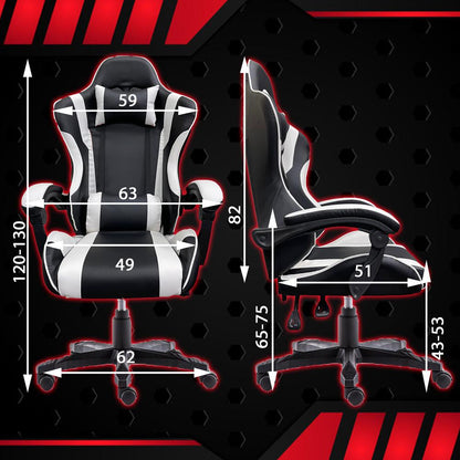 Gaming Chair Office Computer Seating Racing Pu Executive Racer Recliner Large Black