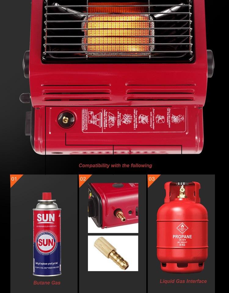 Portable Butane Gas Heater - Black Au