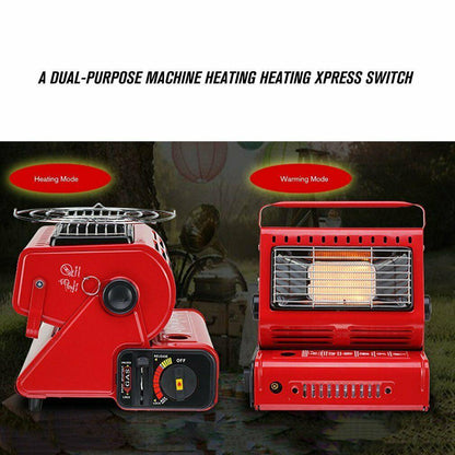 Portable Camping Hiking Butane Gas Heater - Red Au