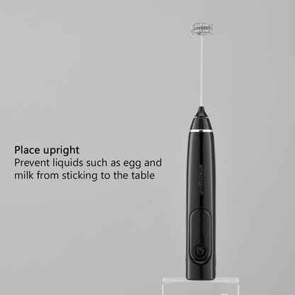 Usb Charging Electric Egg Beater Frother With 2 Stainless Steel Whisks (Black)