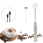 Usb Charging Electric Egg Beater Frother With 2 Stainless Steel Whisks (Black)