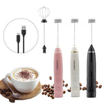 Usb Charging Electric Egg Beater Frother With 2 Stainless Steel Whisks (Black)