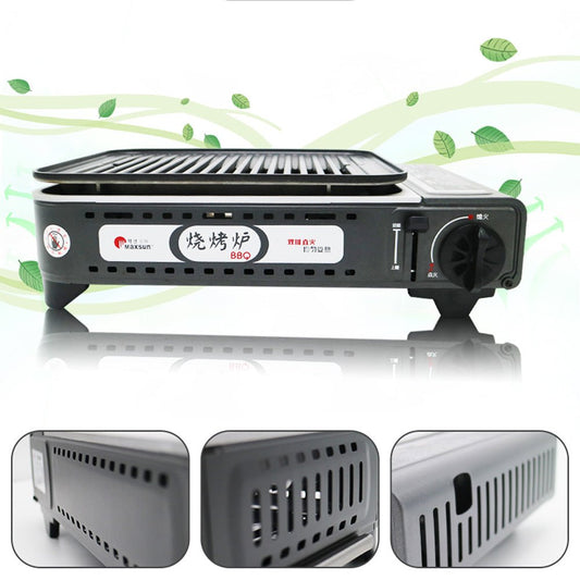 Portable Gas Bbq Stove With Pro Grill Plate Outdoor Barbecue
