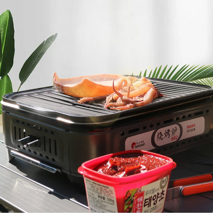 Portable Gas Bbq Stove With Pro Grill Plate Outdoor Barbecue