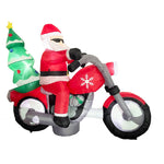Sparkling Christmas Tree Lights with Inflatable Santa Rider