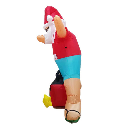 Radiant Christmas Inflatable Santa Beach Post - 1.8M With Music