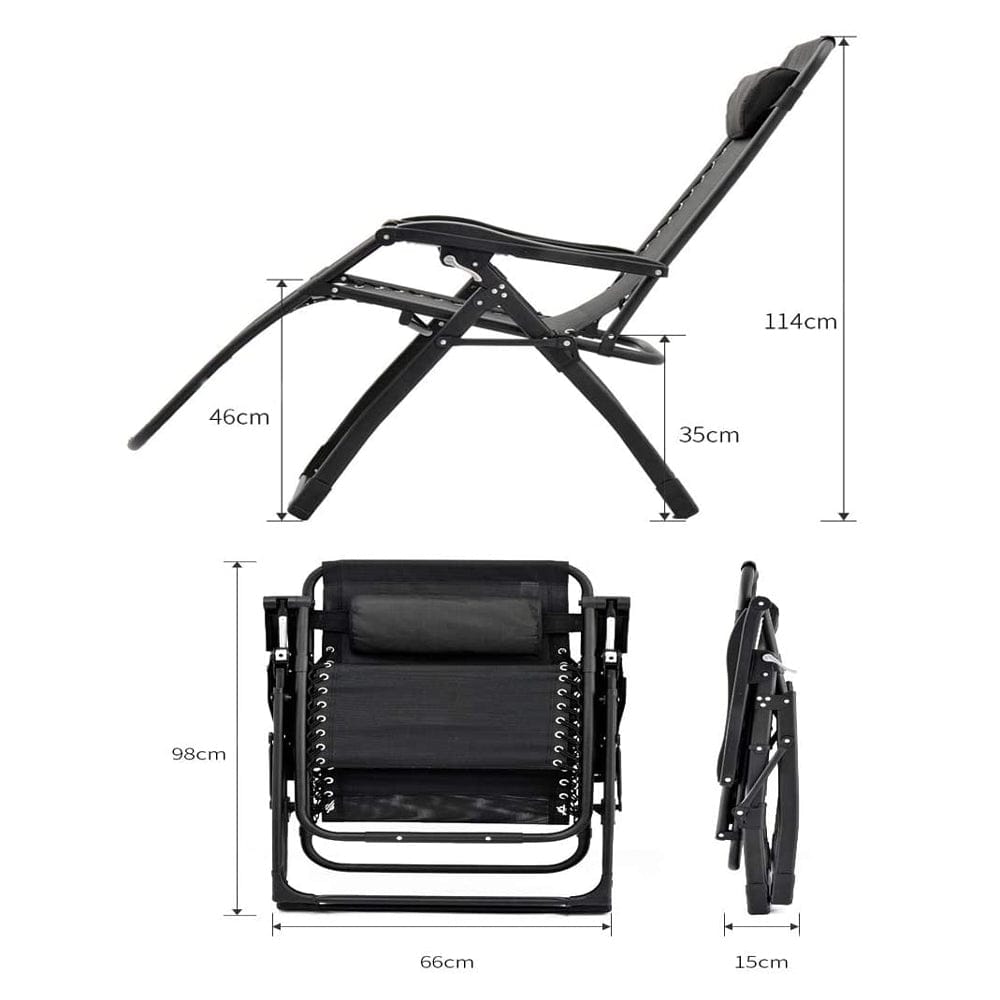 Outdoor Reclining Chair Silver