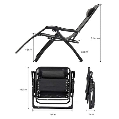 Outdoor Reclining Chair Silver