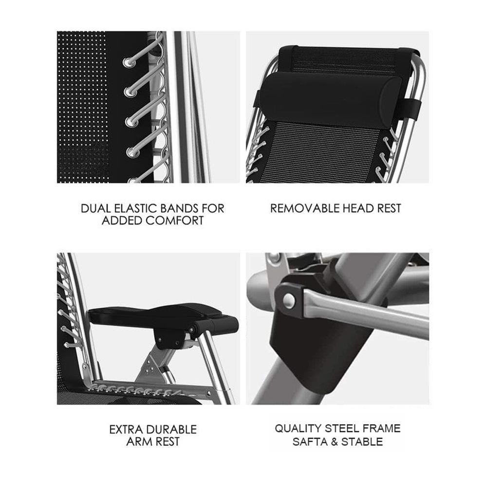 Outdoor Reclining Chair Silver