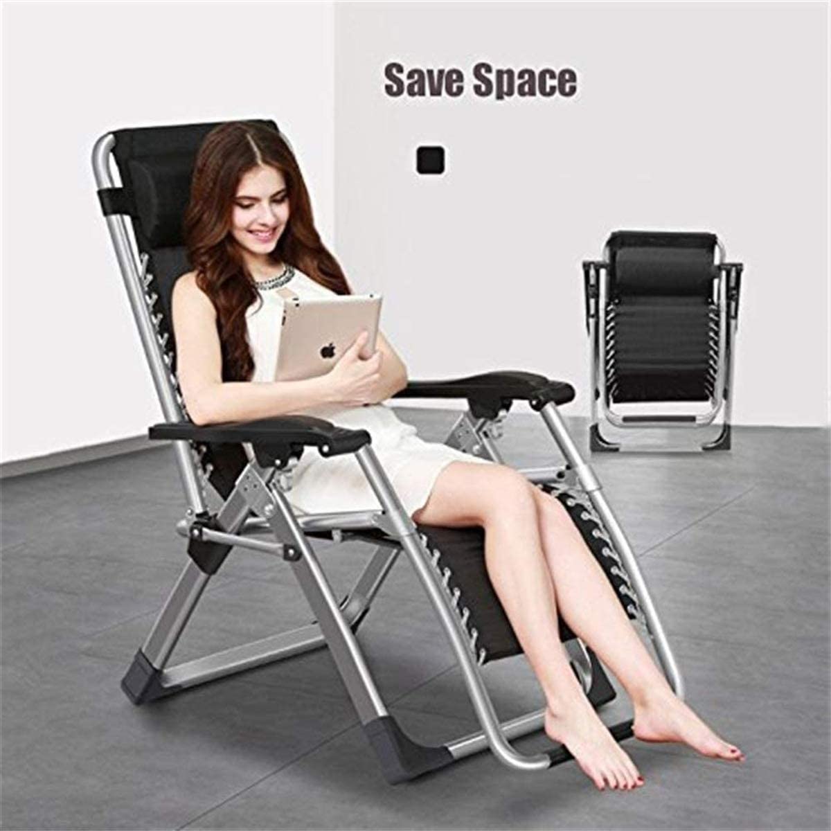 Outdoor Reclining Chair Silver
