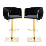 Modern Velvet Breakfast Bar Stools Swivel Barstools