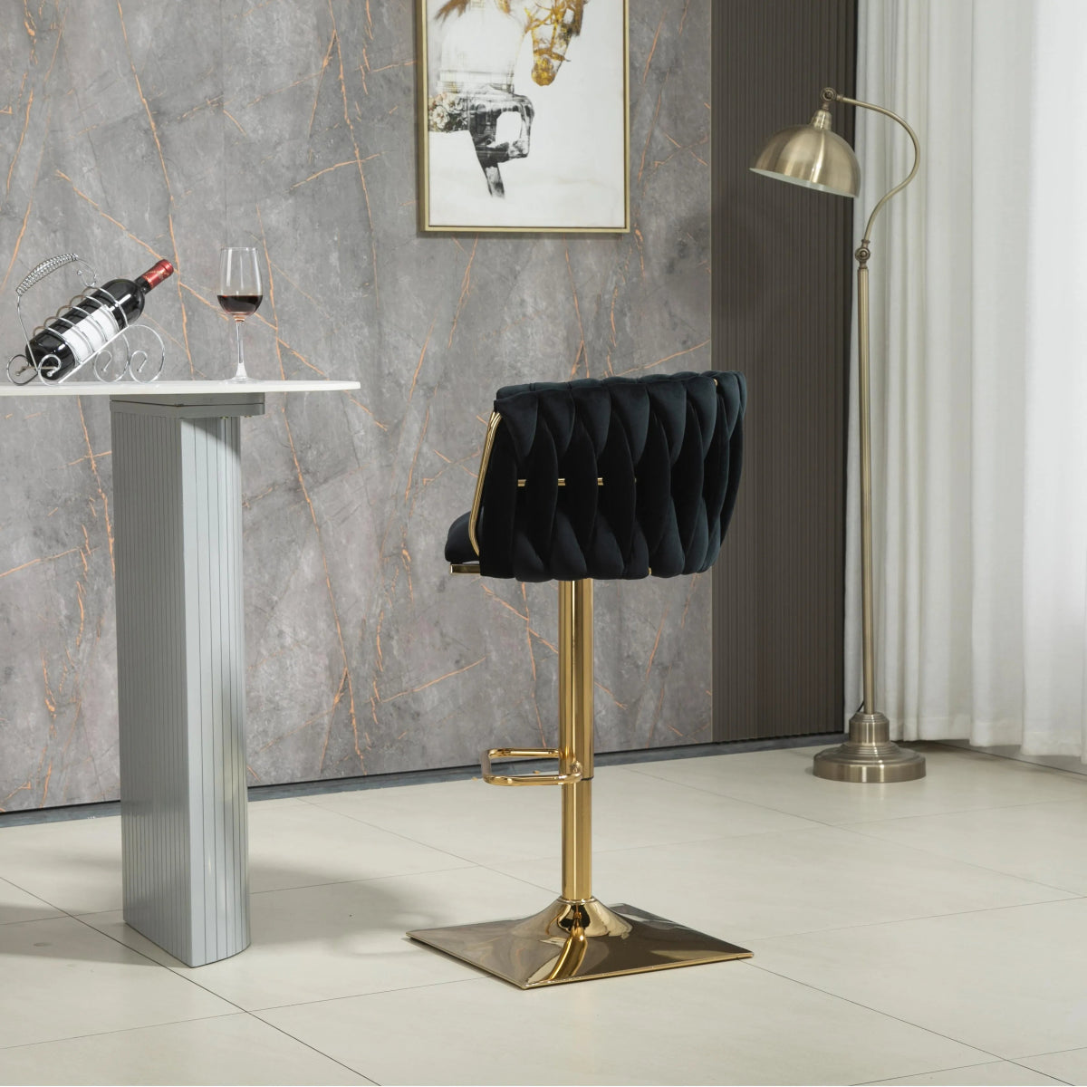  Modern Velvet Breakfast Bar Stools Swivel Barstools