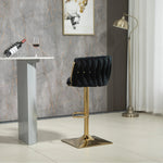 Modern Velvet Breakfast Bar Stools Swivel Barstools