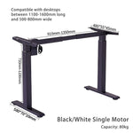 120Cm Standing Desk Height Adjustable Sit Black Stand Motorised Black